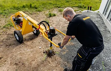 Professional ground screw installation